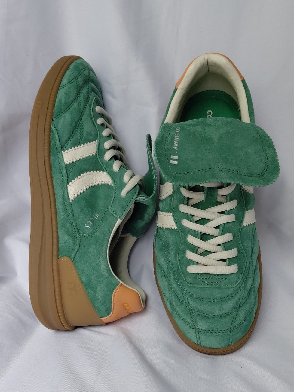 Coolway Australia Becks X Anthropologie Green Oasis Suede Sneakers Womens 8